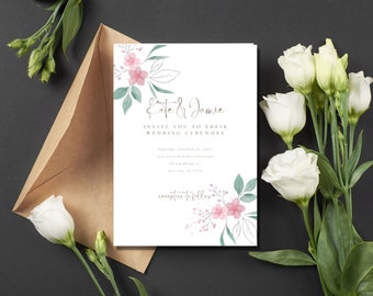 Beautiful Floral Wedding Template | Wedding Invitation | Wedding Invite Template | Canva Edit | Digital Wedding Card | Editable Modern Card