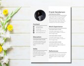 Modern Resume Template | Digital Resume CV Template | Professional Curriculum Vitae | Instant Download | Canva Editable CV Resume | Resume