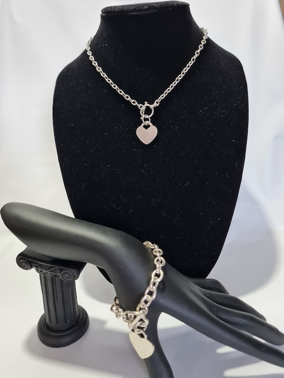 Engraved Heart Tag Pendant & Box Chain