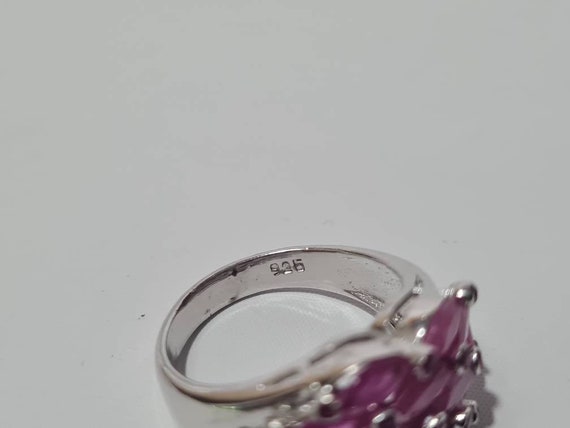 Sterling Silver Ruby Statement Ring sz 6.75 - image 7