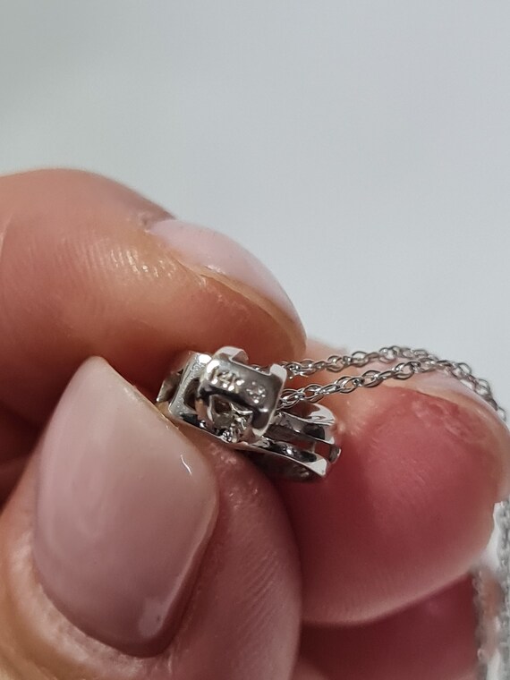 14 K WG Heart Shape with Ruby Pendant and Necklac… - image 5