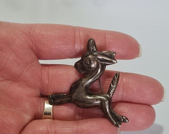 Vintage Sterling Silver Mexico Donkey Brooch 1.5"