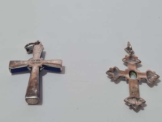Vintage Sterling Silver and Marcasites Cross Pend… - image 4