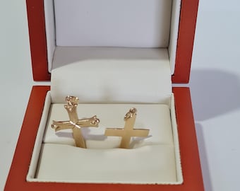 14 K Yellow Gold Religious Cross Pendants