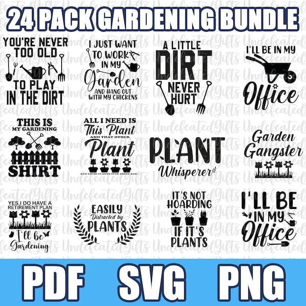 24 gardening Svg Bundle, Garden Svg Bundle, Gardener Svg, Herbaceous plants Svg, Plant Quote Svg, Houseplant Svg, Funny Plant Quote Svg