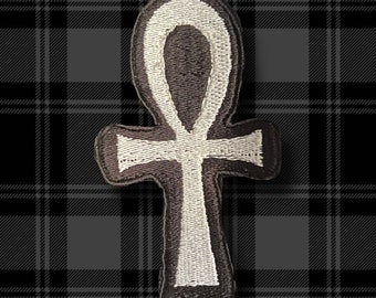 Ankh Goth Patch - Sew-On Punk Accessory for Vest or Jacket - Gothic and Punk Patches