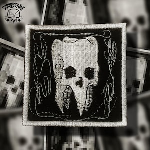 Tooth Skull Embroidered Patch – Punk Gothic Sew-On Patch for Jackets, Backpacks, Vests – Alternative Gift