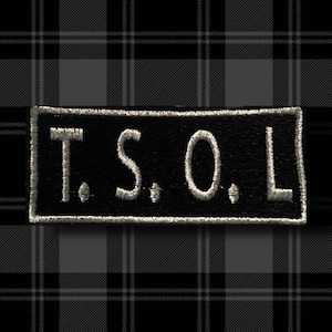 t.s.o.l Logo Embroidered Patch, Punk patches, Punk, Patches, Sew on Patch, Punk Accessories, goth patches, goth accessories, goth fashion