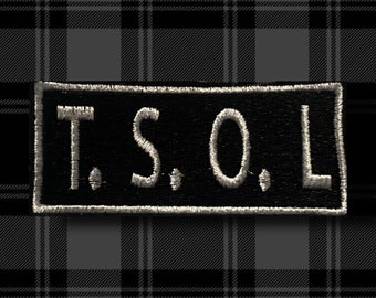 T.S.O.L. Logo Embroidered Punk Patch, Sew-On
