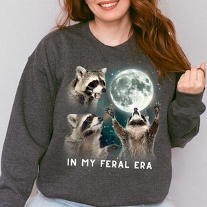 In My Feral Era Racoons howling at the Moon T-shirt and Sweatshirt, In My Feral Era Shirt, Racoons howling at the Moon Sweatshirt