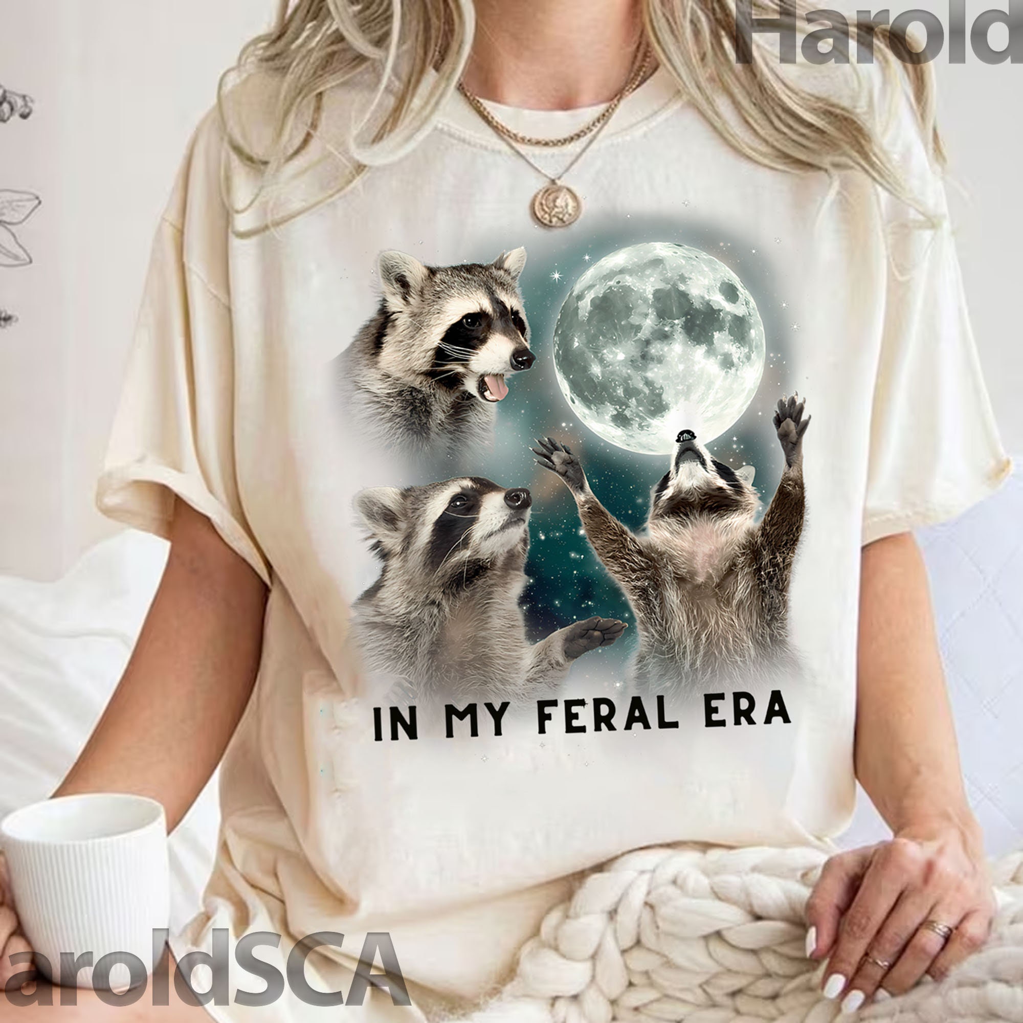In My Feral Era Racoons Howling at the Moon T-shirt and Sweatshirt - Etsy
