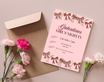 Galentines Einladung bearbeitbare Vorlage