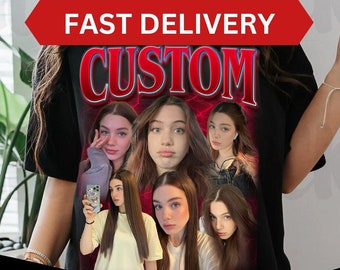 Custom 90s Retro Photo T-Shirt: Bootleg Style Birthday Gift
