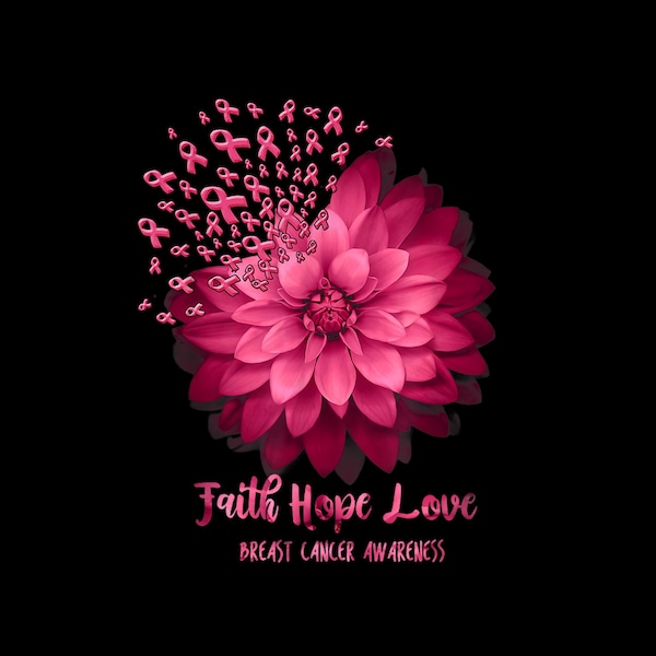 Breast Cancer png Daisy Faith Hope Love Breast Cancer Awareness Flower Ribbon PNG Awareness Flower Breast Cancer Warrior