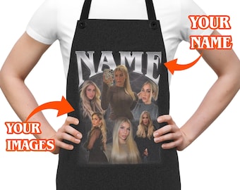 Personalisierte Foto-Schürze: Personalisiertes Bild & Text Koch Geschenk