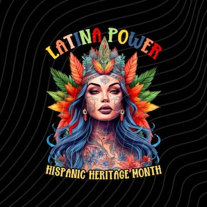 Latina Power Hispanic Heritage Month PNG