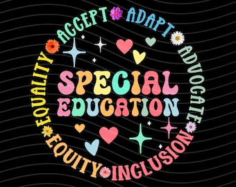 Groovy Wildflower Special Education Teacher PNG