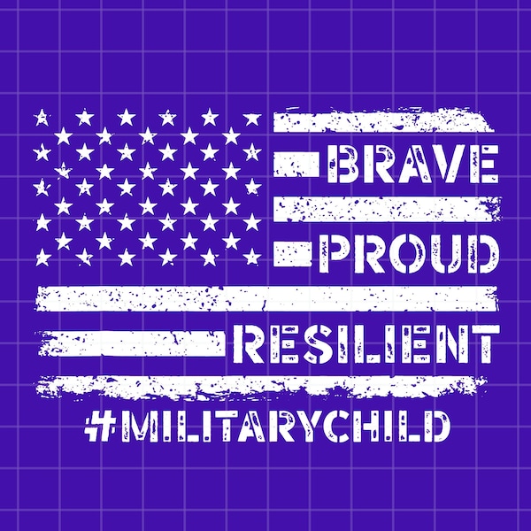 Brave Proud Resilient Military Child Purple Up For Military PNG Purple Up For Military Kids Month Of The Military Child