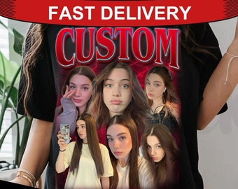 Custom 90s Retro Photo T-Shirt: Bootleg Style Birthday Gift