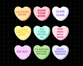Funny Teacher Valentines Day Conversation Heart PNG