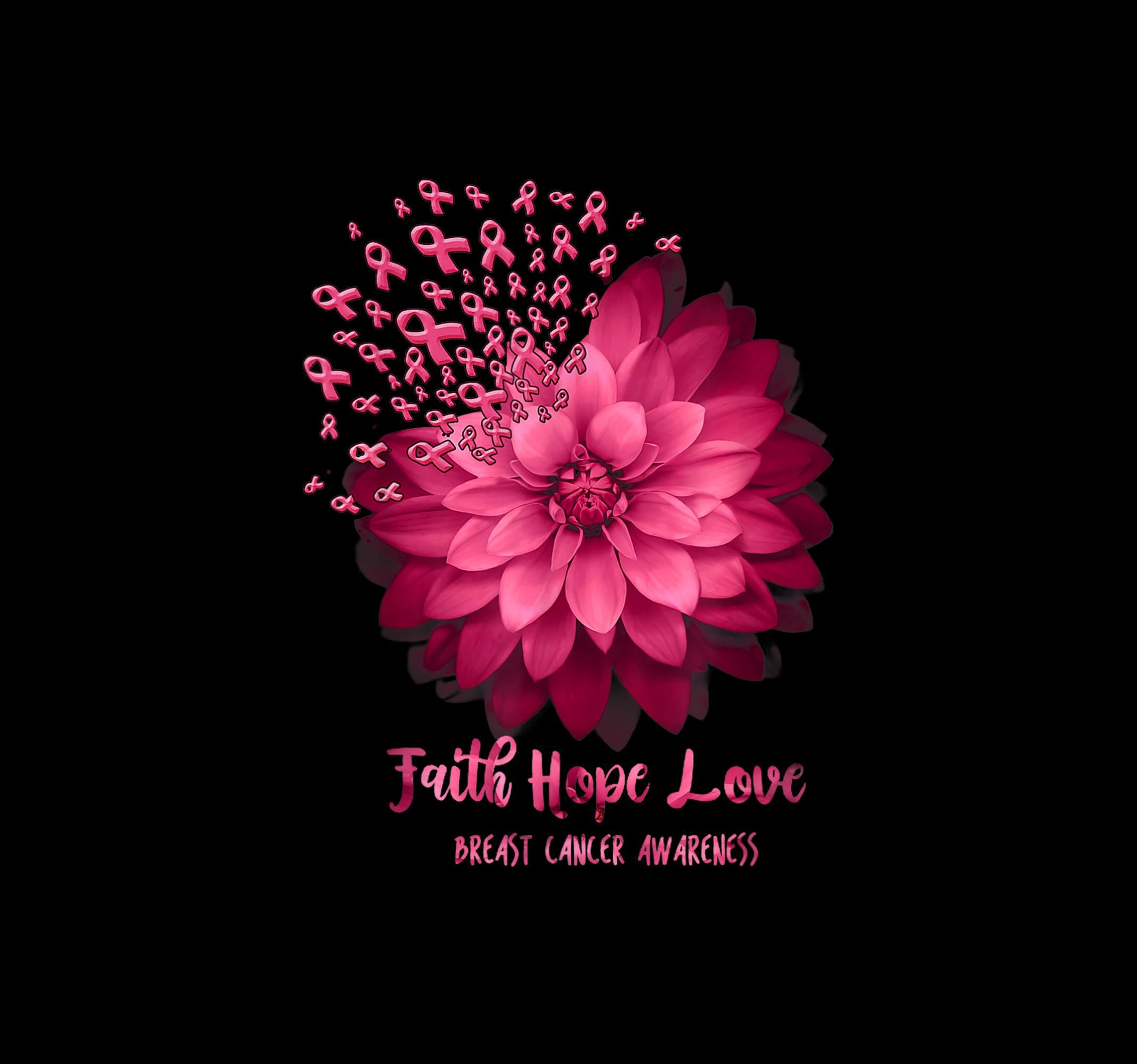 Faith Hope Love Pink Ribbon Daisy Flower : Breast Cancer T-Shirt Faith Hope Love Pink Ribbon Daisy Flower : Breast Cancer T-Shirt