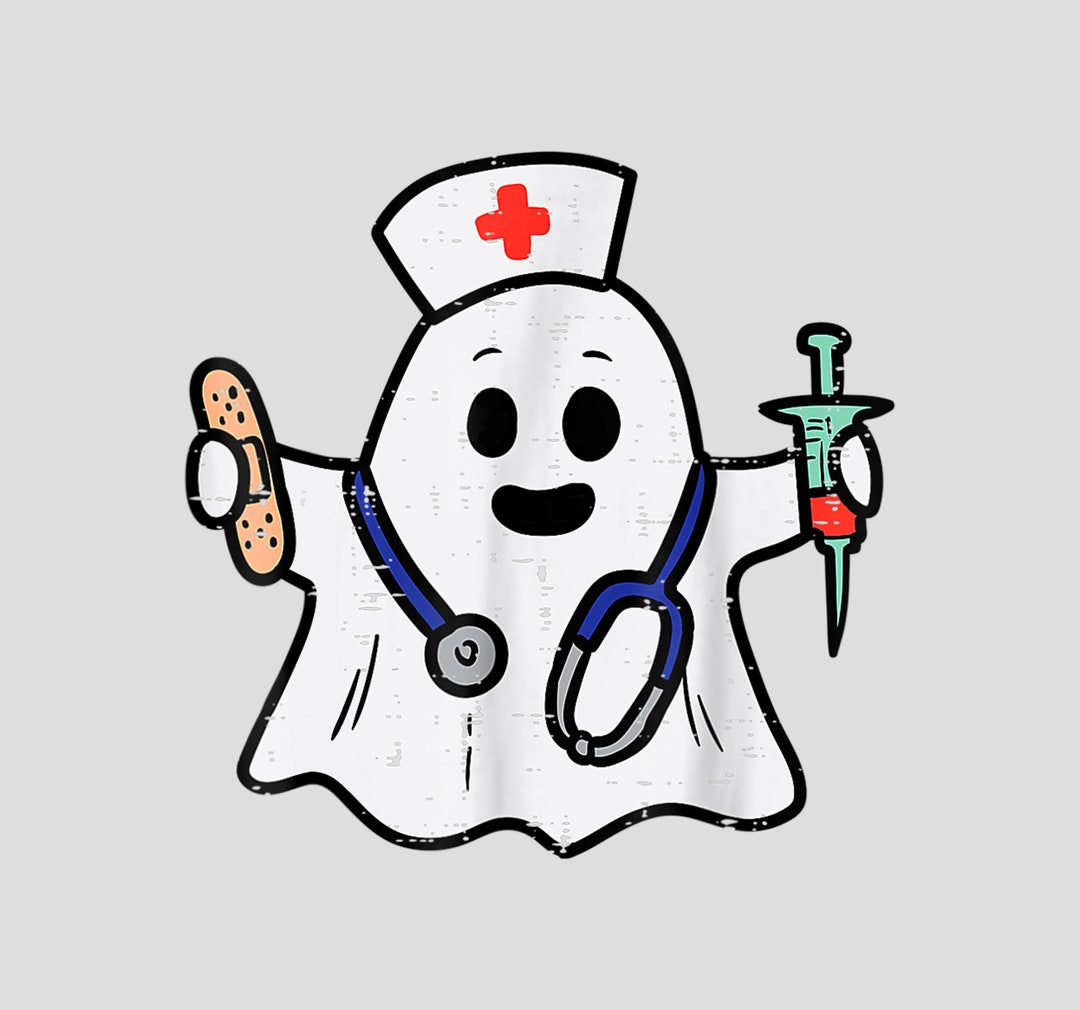 Halloween Nurse PNG Nurse Ghost PNG Nurse Ghost Scrub Top - Etsy