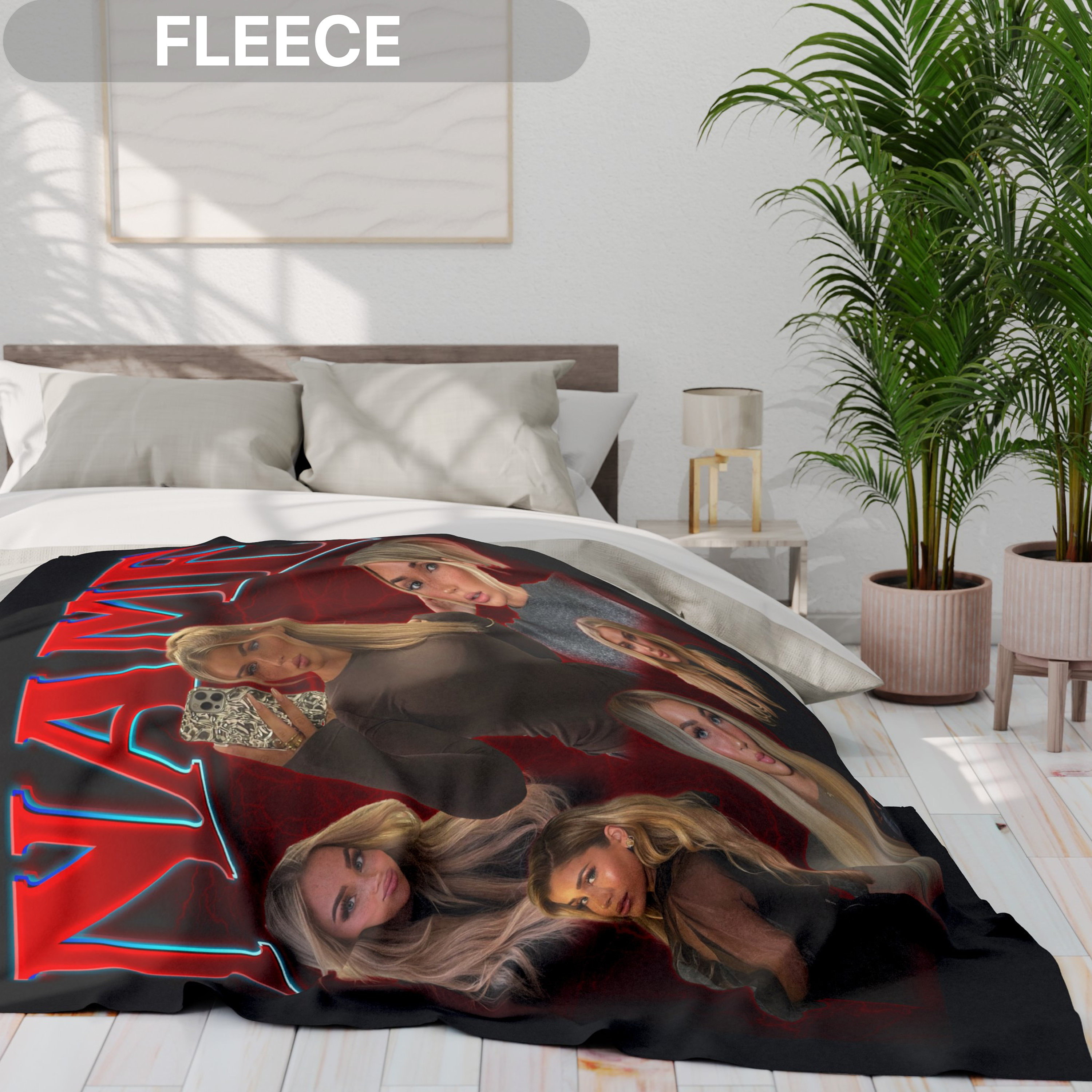 Custom Sherpa Blanket With Text & Photo | Blanket With a Photo | Wedding or Birthday Gift