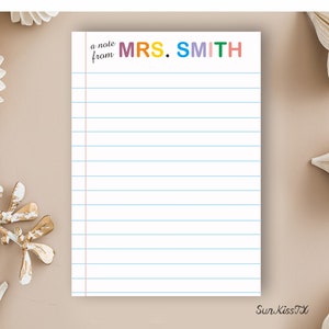 Personalized Teacher Notepad- Notepad- Teacher Gift- Teacher Notebook- stationery- stationary- Holiday Gift- Teacher Appreciation Gifts