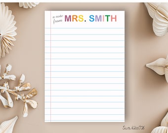 Personalized Teacher Notepad- Notepad- Teacher Gift- Teacher Notebook- stationery- stationary- Holiday Gift- Teacher Appreciation Gifts