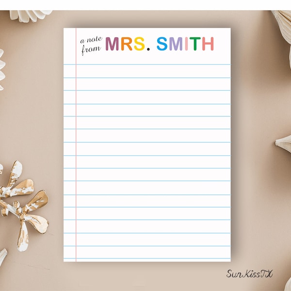 Personalized Teacher Notepad- Notepad- Teacher Gift- Teacher Notebook- stationery- stationary- Holiday Gift- Teacher Appreciation Gifts