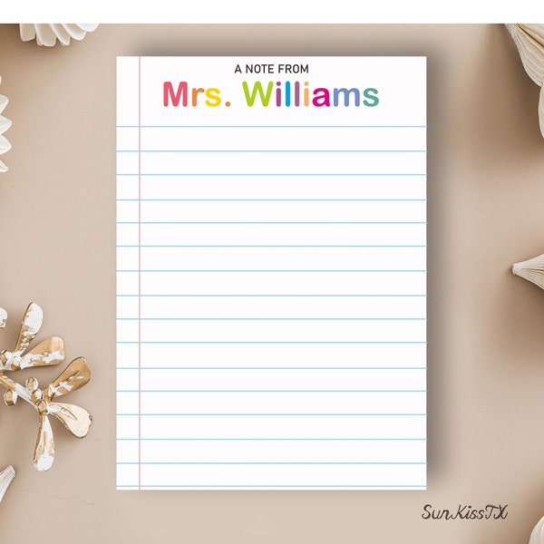 Personalized Teacher Notepad- Notepad- Teacher Gifts- Teacher Notebook- stationery- stationary- Holiday Gift- Teacher Appreciation Gifts