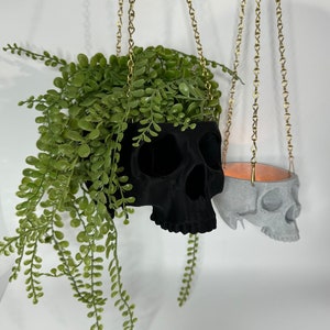 Hanging planter Skull, 3D printed Skull pot, Light holder, Ritual, Gothic, Candy bowl, Halloween decor, spooky season