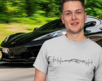 C8 Vette Heartbeat T-Shirt, Supercar EKG Graphic