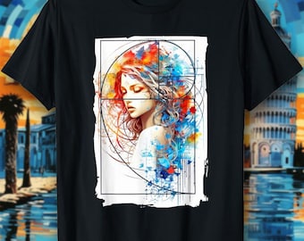Camiseta espiral de Fibonacci, belleza de proporción áurea