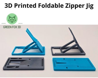 Zipper Jig, Foldable 3D Printed Zipper Pull Installation Tool, Sewing Notion, Easily Install Any Pull Onto Zipper Tape, 3rd Hand Zipper Tool