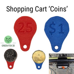Shopping Cart Coin Reusable Quarter or Loonie Unlock Canada Shopping Carts 25 cents 1 dollar coin NoFrills Loblaws FreshCo Trolley Coins