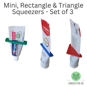 Toothpaste Tube Squeezer: Mini, Regular, Triangle - 3 Pcs 3D Printed
