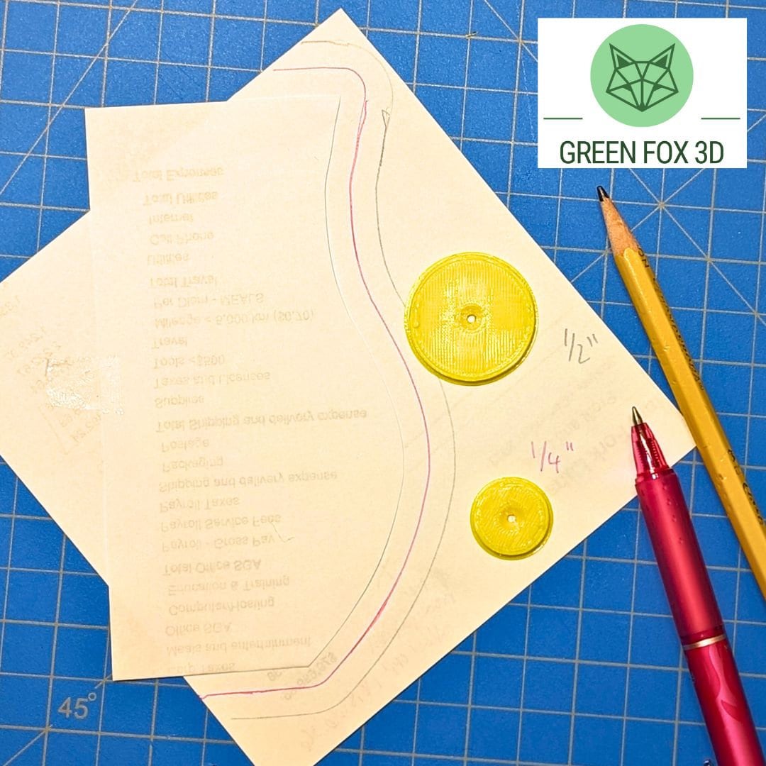 Seam Allowance Tracing Discs for Paper Patterns: 1/4