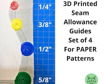 Seam Allowance Tracing Discs for Paper Patterns: 1/4" 3/8" 1/2" 5/8" set of 4 3D Printed