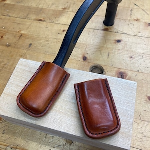 Pair of Leather Pads / Shoes / Covers for Veritas Lee-Valley Hold-Down Holdfasts