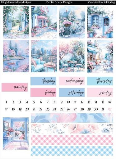 GRANDMILLENNIAL SPRING Printable Weekly Planner Kit (digital Download ...