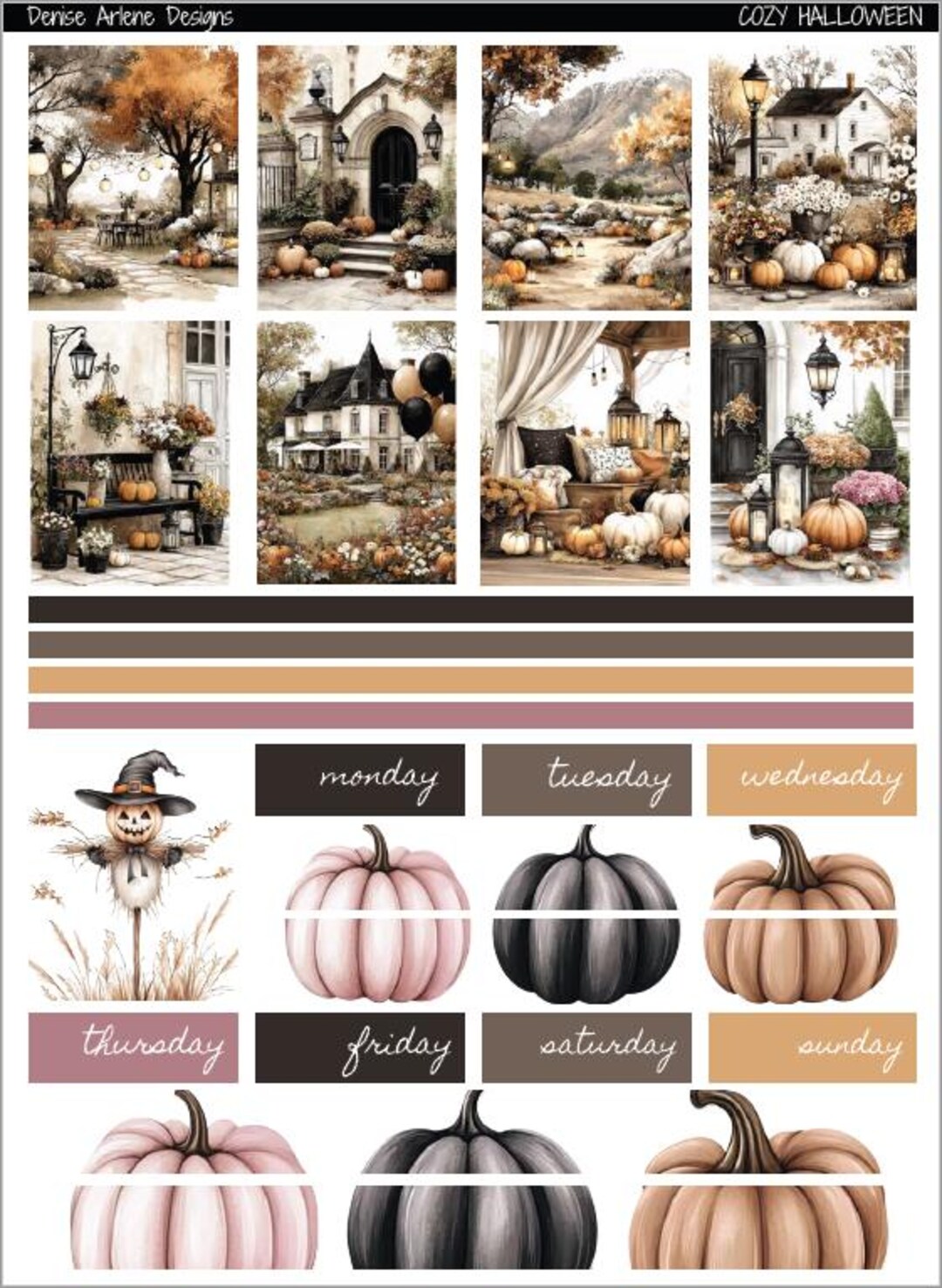 COZY HALLOWEEN Printable Erin Condren 7x9 Vertical Weekly Planner Kit ...