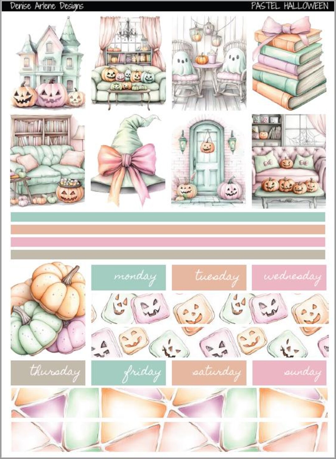 PASTEL HALLOWEEN Printable Erin Condren 7x9 Vertical Weekly Planner Kit ...