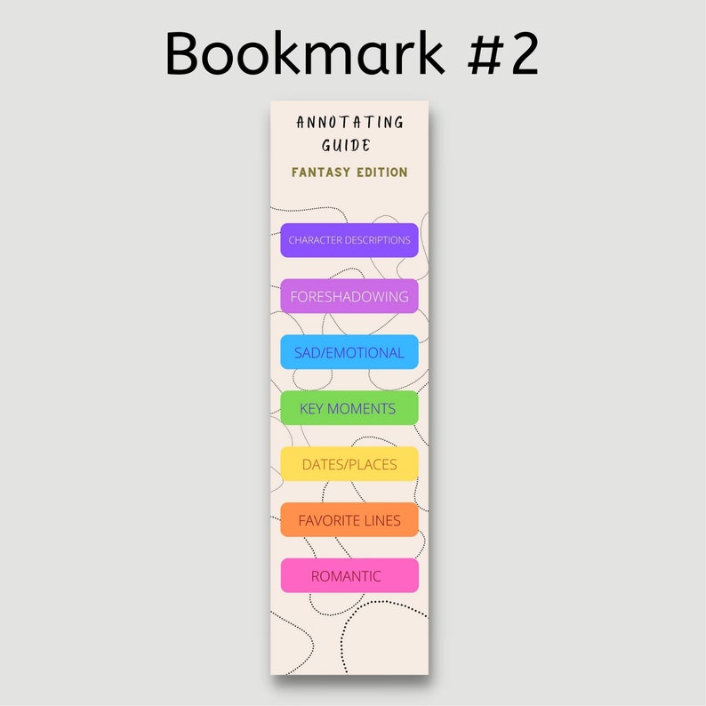 ANNOTATING BOOKMARKS Bookmarks Annotating Tabs Book - Etsy