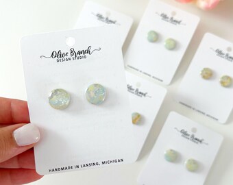 Spring Studs Earring Collection | Pastel Marble Swirl | Spring Pastel Colors | 14k Gold Filled Posts or Titanium Posts | Nickel Free