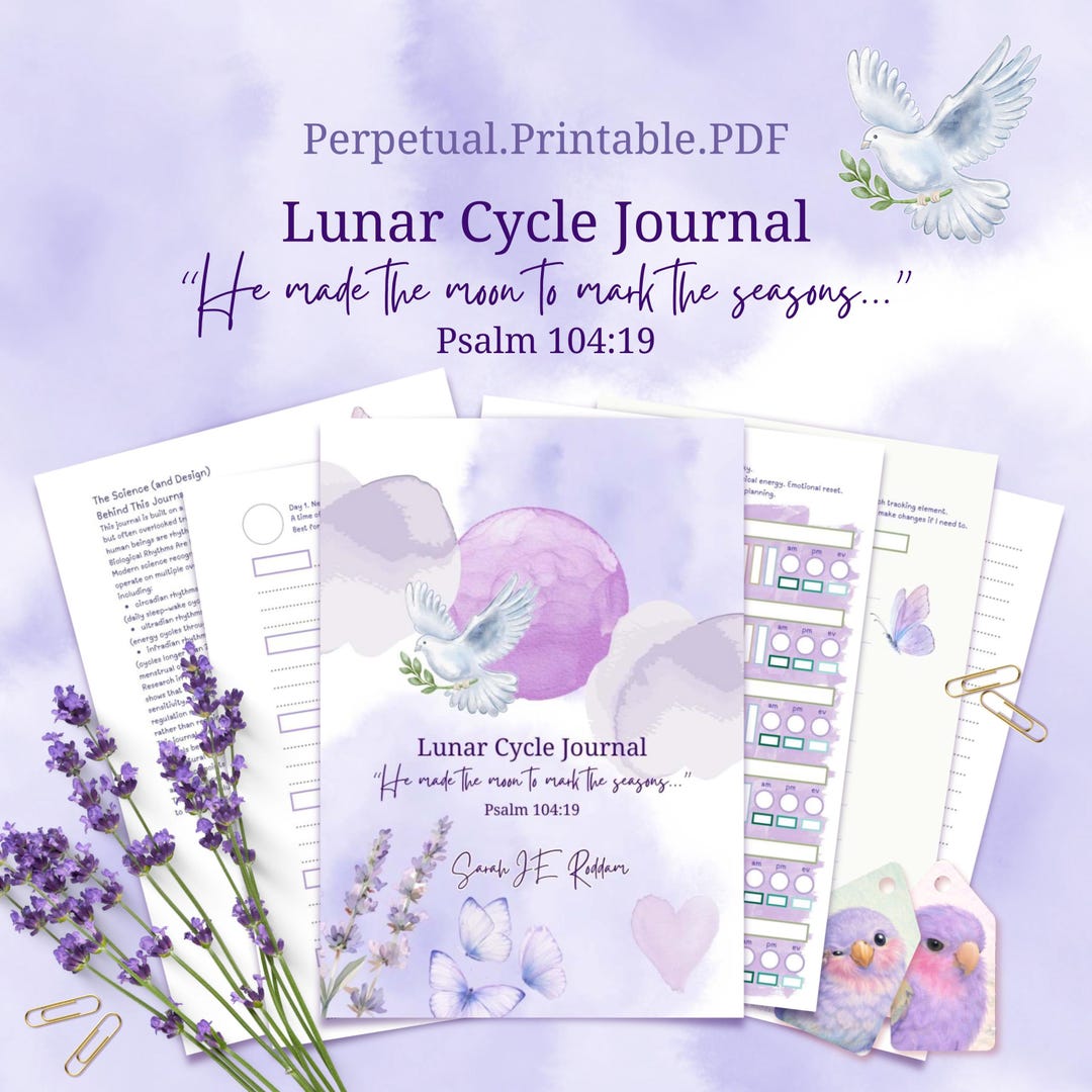Lunar Cycle Journal Printable PDF | Christian Women’s Planner | Moon ...
