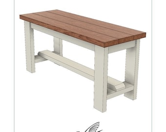 DIY/Woodworking/Build Plans/Farmhouse Bench/Dining Room Furniture/Digital/Carpentry/Bench