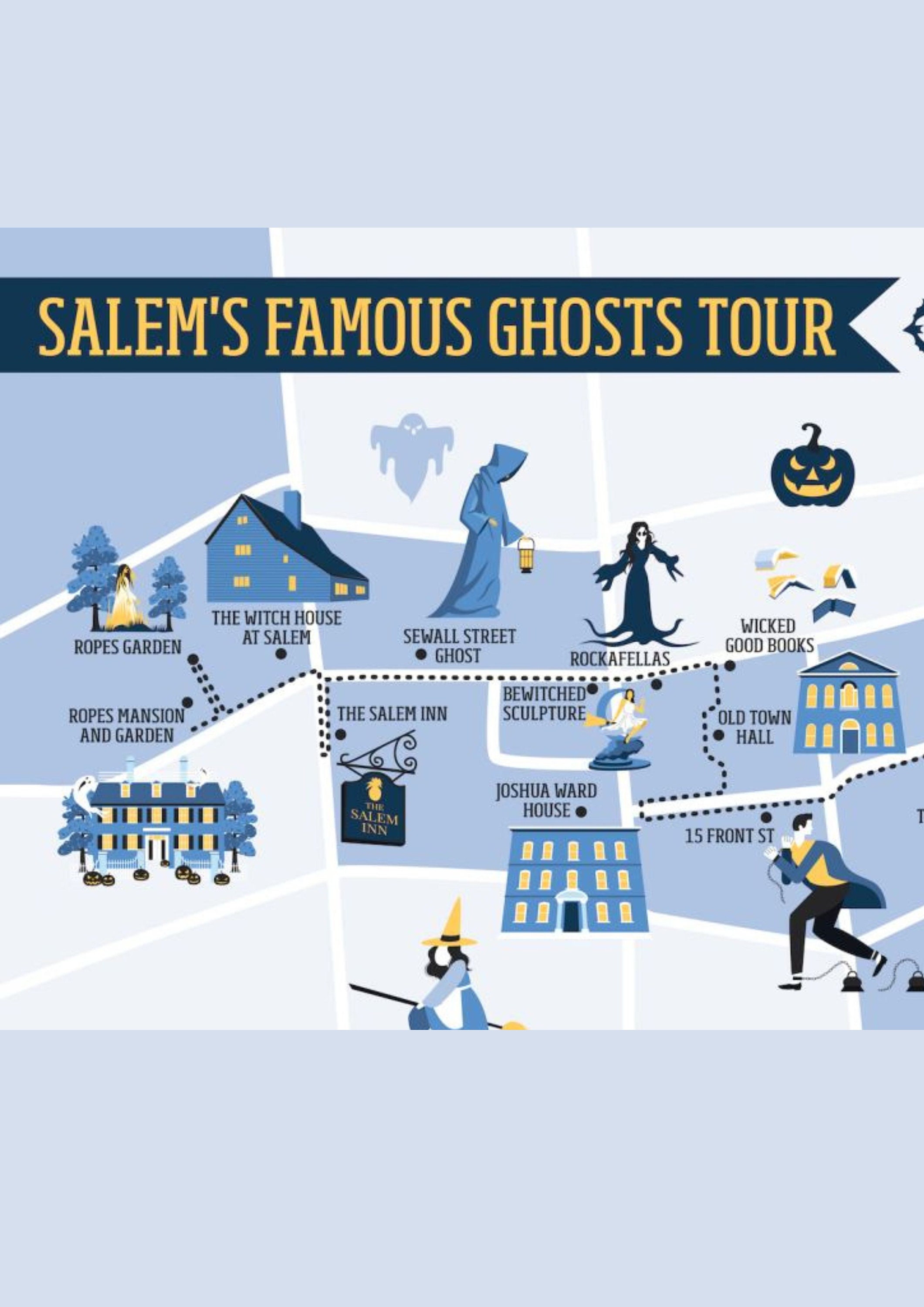 Salem’s Famous Ghost Tour Map I Salem Map Print | Salem Massachusetts ...