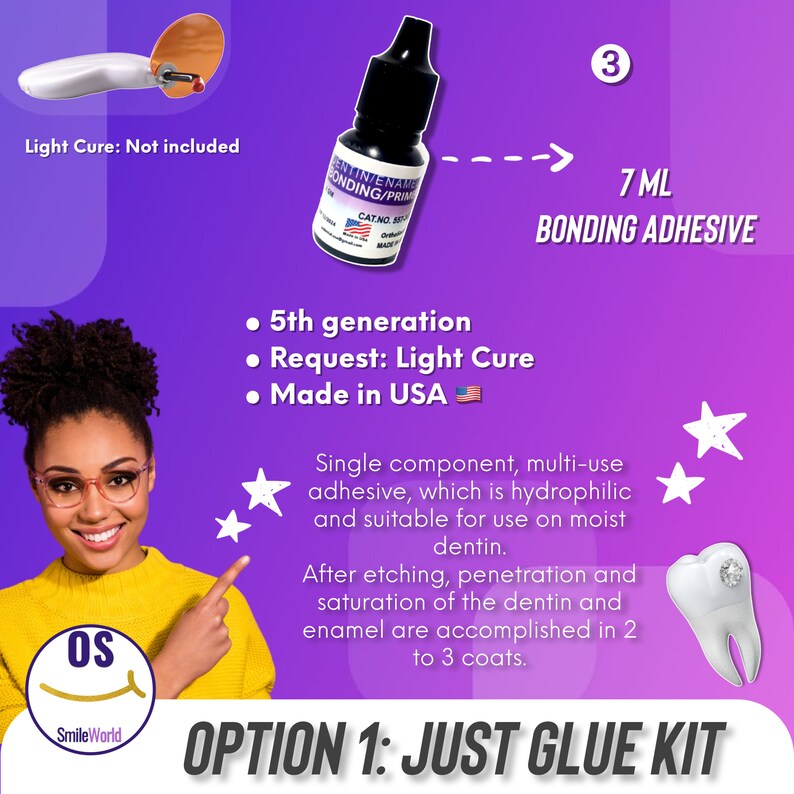 Tooth Gem Kit Dental Bonding Adhesive light Cure Flowable Composite