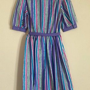 Vintage 80s Avon Fashions Striped Colorful Dress image 6